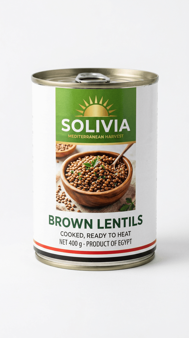 SOLIVIA Brown Lentils 400 g can