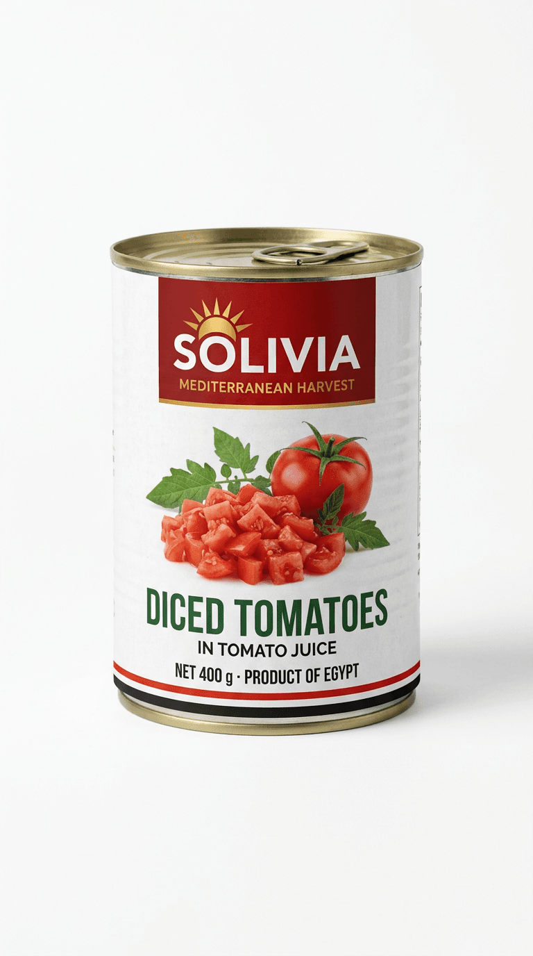 SOLIVIA Diced Tomatoes in tomato juice, 400 g can