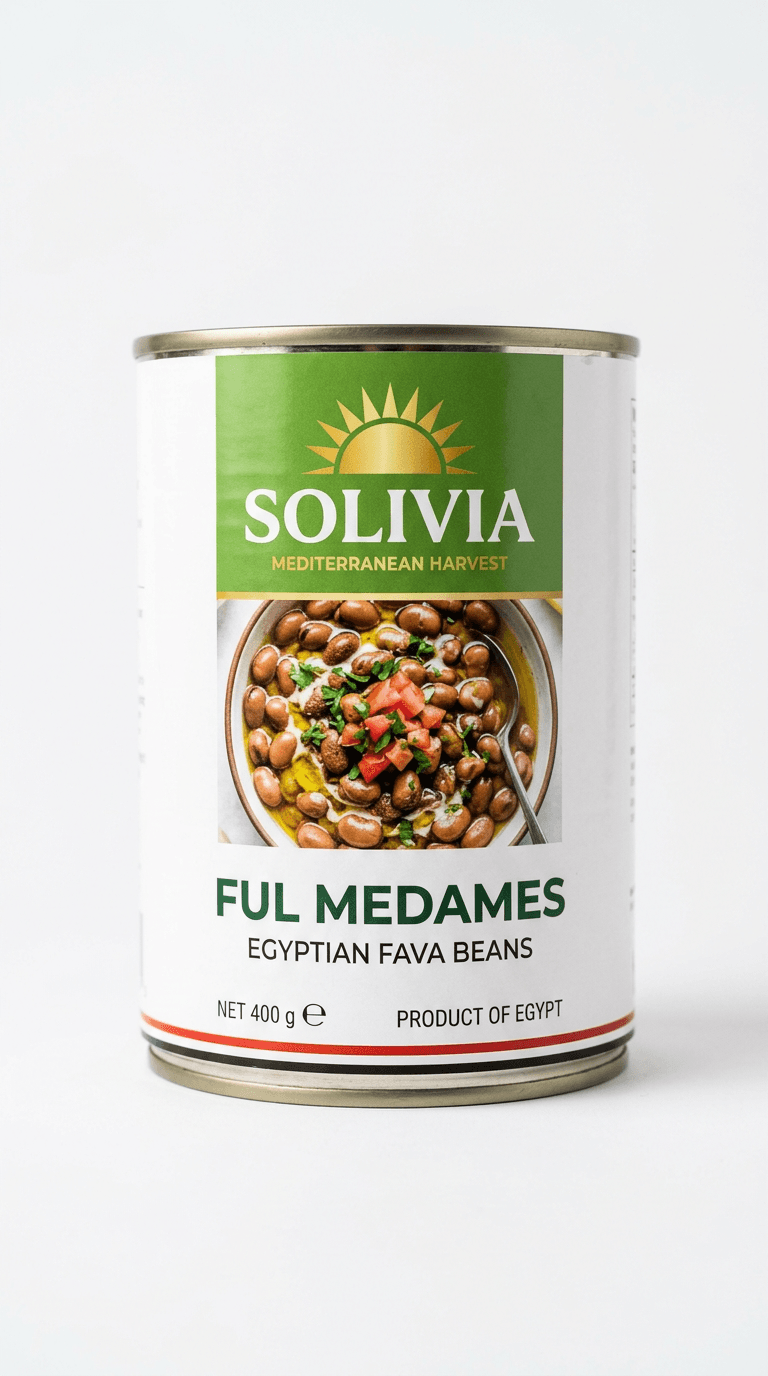SOLIVIA Ful Medames Egyptian fava beans 400 g can