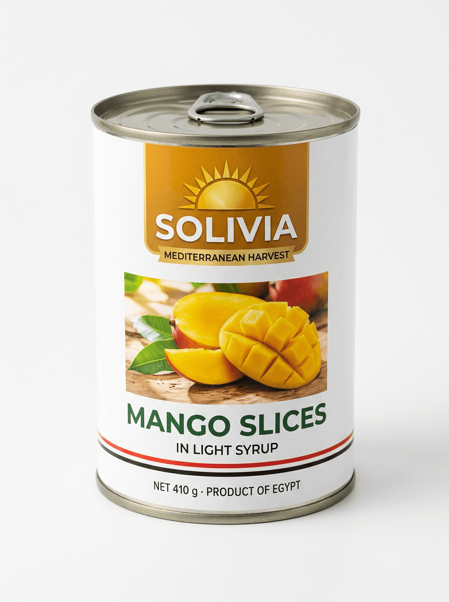 SOLIVIA Mango Slices in light syrup, 410 g can