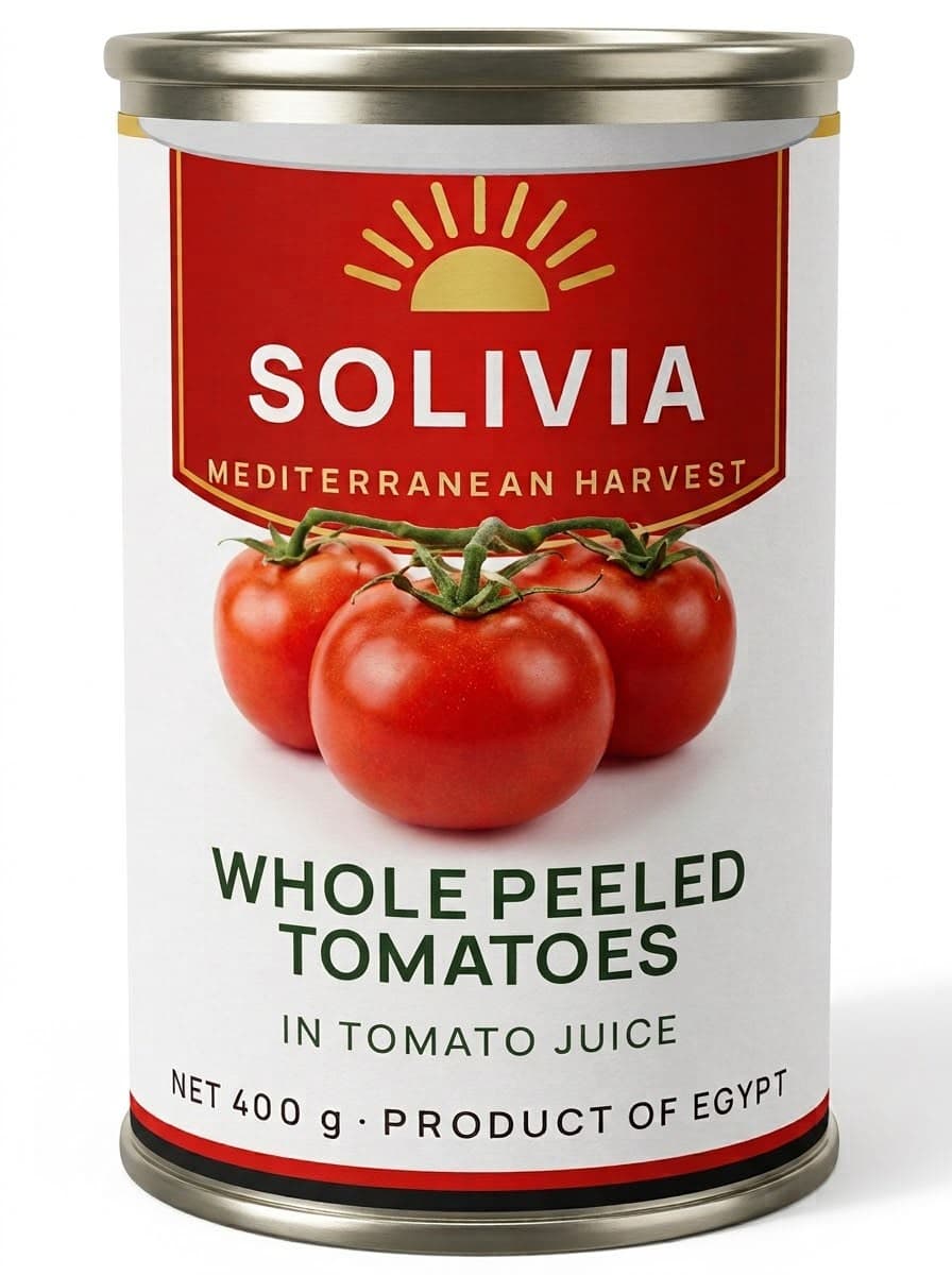 SOLIVIA Whole Peeled Tomatoes in tomato juice, 400 g can